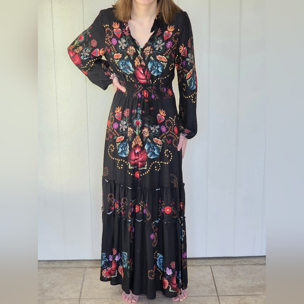 FARM Rio Black Floral Maxi Dress - Picture 6 of 8